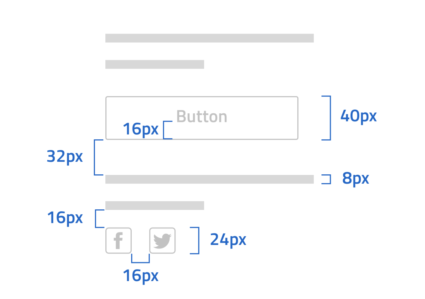 Un esempio di componente con baseline a 8px.